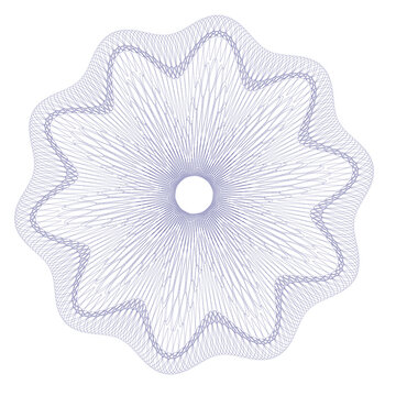 Watermark ,Guilloche rosetta  , design for  background for certificate, 