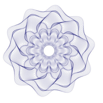 Watermark ,Guilloche rosetta  , design for  background for certificate, 