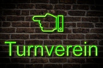 Fototapeta premium Leuchtreklame Turnverein