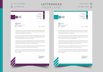 Elegant & Corporate Letterhead Template, two color variation letterhead design.
