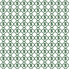 Illustration green dollar signs pattern background that is seamless