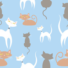 CatsMutedseamlessPattern