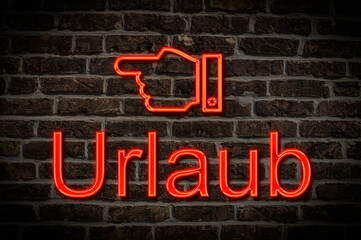 Obraz premium Leuchtreklame Urlaub