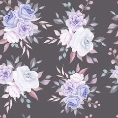 Gardinen Romantic flower seamless pattern with purple flower decoration © mariadeta