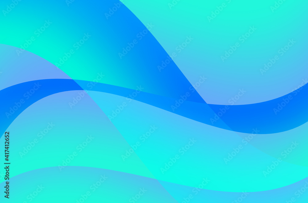 Poster turquoise and blue abstract background with lines or waves for clean and modern graphics