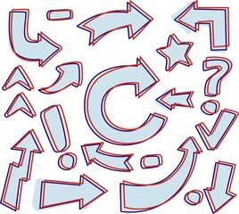 Arrow doodle set , vector illustration