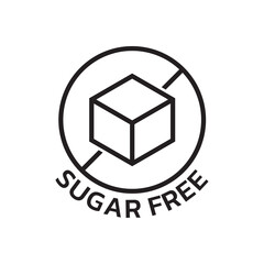 Sugar free icon. Product package design element. Vector illustration.