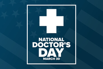 Fototapeta premium National Doctor's Day. March 30. Holiday concept. Template for background, banner, card, poster with text inscription. Vector EPS10 illustration.