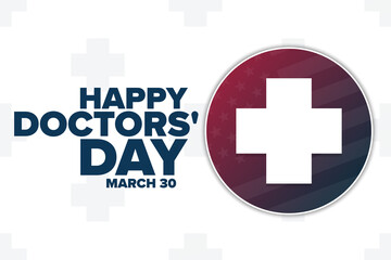 Obraz premium National Doctors’ Day. March 30. Holiday concept. Template for background, banner, card, poster with text inscription. Vector EPS10 illustration.