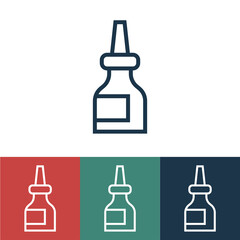 Linear vector icon with nasal drops