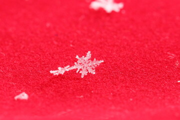 snowflake on a red background