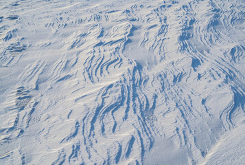 Natural abstract background. Snow surface.