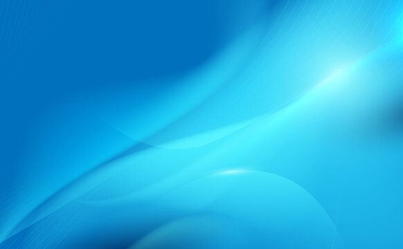 Abstract blue wavy with blurred light curved lines background. Vector illustration