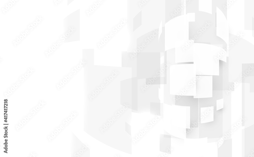 Poster abstract white rectangles shape and high speed big data digital hi tech concept on soft blue backgro