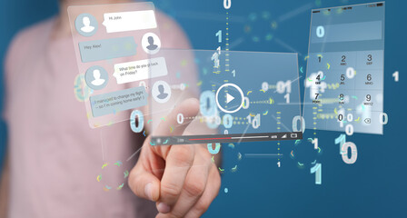 media develop interface web application in hand