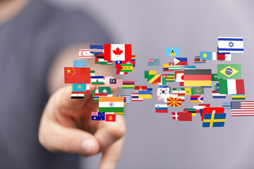 Naklejka premium International world flag 3d digital