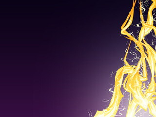 光属性のエフェクト風_雷のフレーム_イラスト素材