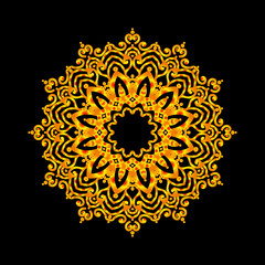 Fototapeta na wymiar Luxury Mandala design on black background