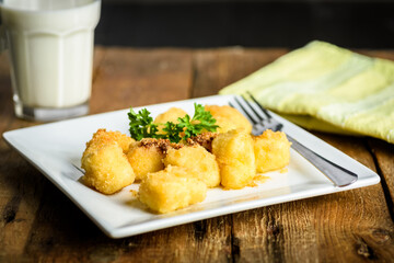 lazy dumplings with breadcrumbs and butter