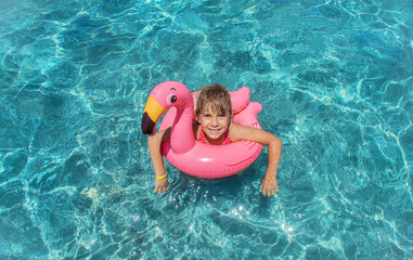 child at sea resting. Journey. Selective focus.