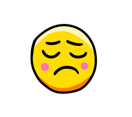 Stylized Cartoon Sad Emoticon