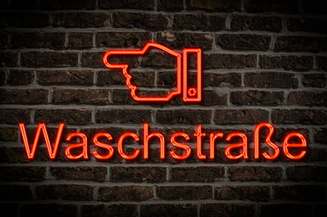 Leuchtreklame Waschstraße