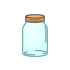 Cartoon empty jar icon. Clipart image isolated on white background