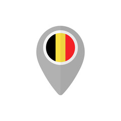 Map pin with the Belgian flag. 