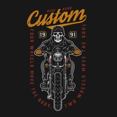 Custom motorcycle vintage colorful print