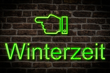 Leuchtreklame Winterzeit