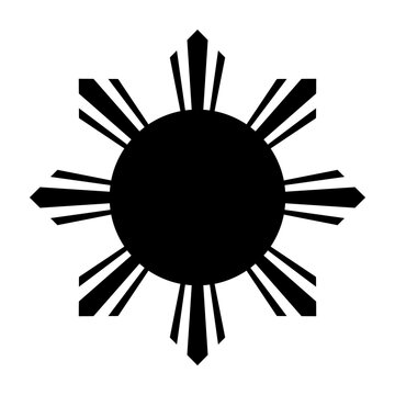 Philippine sun silhouette icon. Clipart image isolated on white background