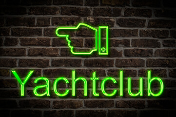 Fototapeta premium Leuchtreklame Yachtclub