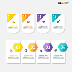 Infographics design template, Business concept with 4 steps	
