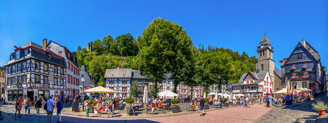 Panorama, Markt, Monschau, Eifel, Deutschland  - obrazy, fototapety, plakaty