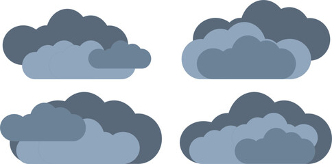 Lush storm clouds [vector set]