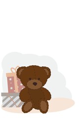 teddy bear with gift box