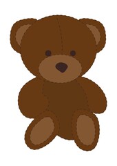 Brown bear toy on white background 