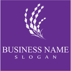 lavender floral aromatic logo vector icon illustration design