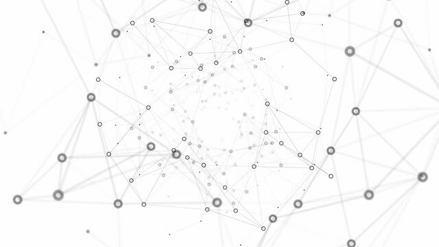 	
Network connected data tunnel animation on white background. 4K Video data conceptual seamless loop animation	
