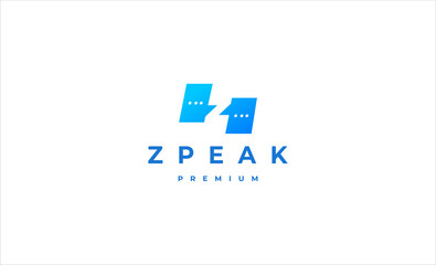 Letter Z Chat Speak Logo design vector illustration