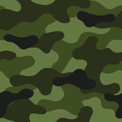 Camo texture seamless pattern. Abstract mdoern endless military camouflage ornament. Vector background.