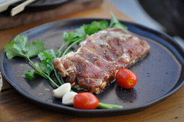 raw pork, pork rib or raw pork rib