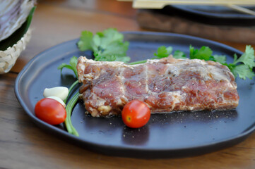 raw pork, pork rib or raw pork rib
