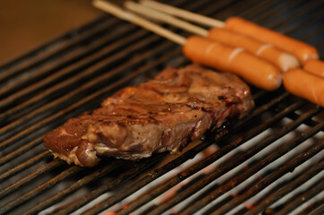 grilled pork, pork rib or grilled pork rib