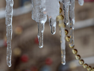 spring drops, melting icicles