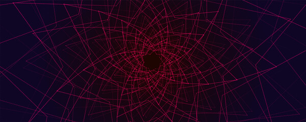 Geometric shape wave dots futuristic dark red technology background . 