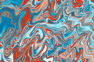 Abstract Art Painting in Orange and Blue