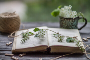 book with flowers