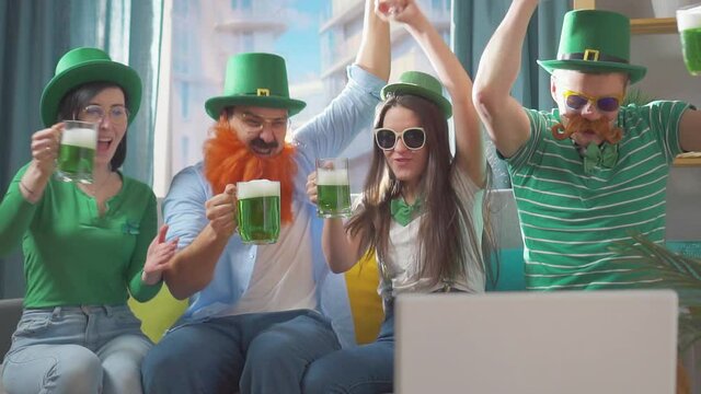 st. patrick's day company of friends at home slow mo