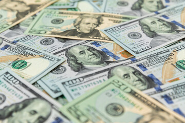 Texture US dollars. Finance background of 5, 10, 20, 50 and 100 dollar